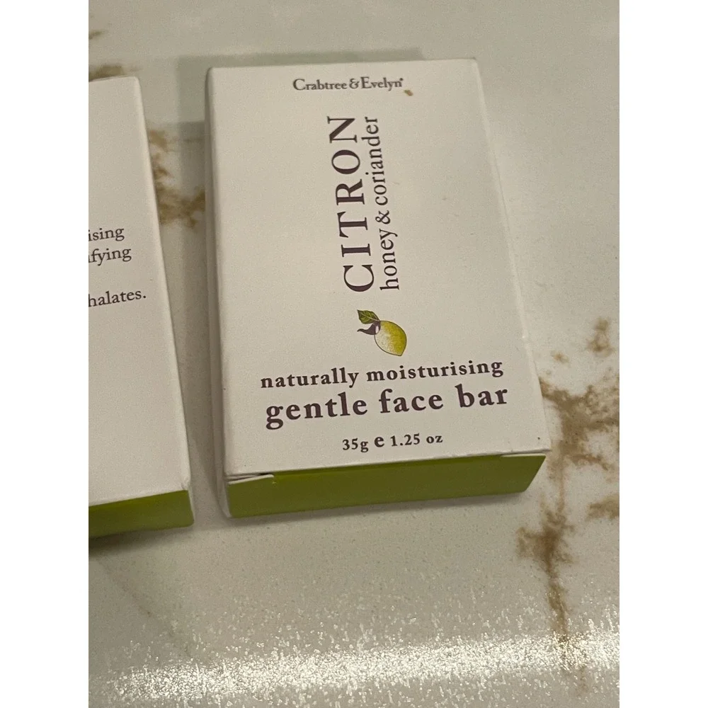 Lot Of 2 Crabtree & Evelyn Citron Honey Coriander Mini Face Bar 1.25 oz/31 g New